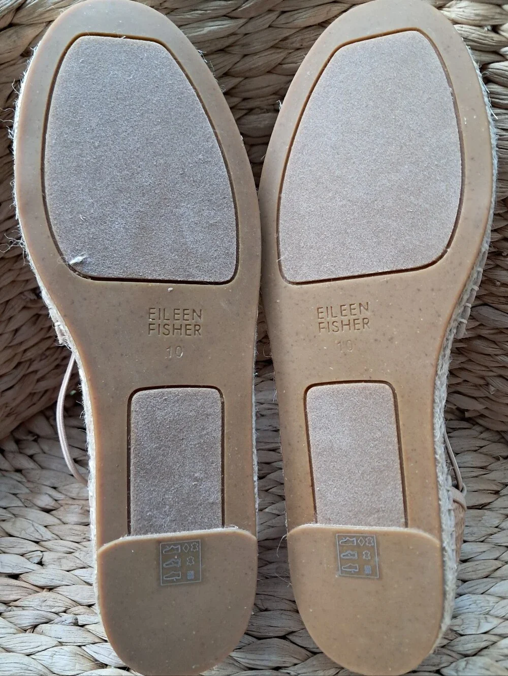 Eileen Fisher Lee Raffia Espadrille Flats NWOT Natural Sz 10